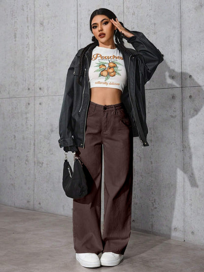 Tagas Womens Jeans || Womens Pant ||Cargo ||Girls high Rise Pant||(WDJ-8) Coffee