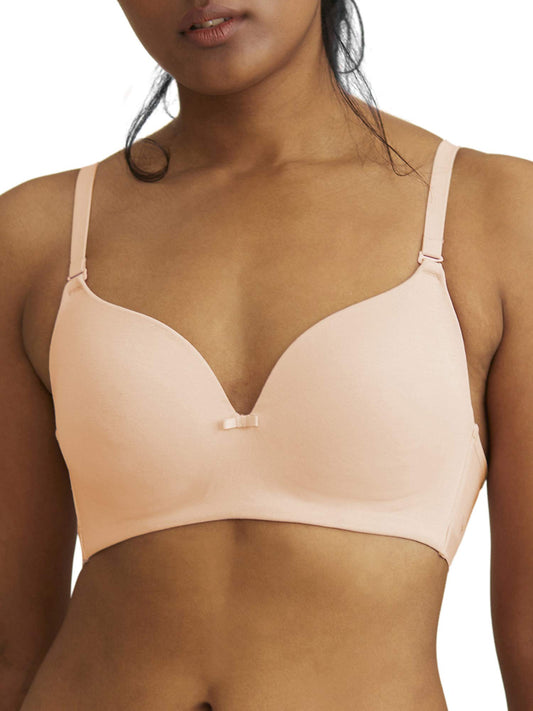 Nykd WomenS Cotton Lightly Padded Seamless Wire Free Everyday T-Shirt Bra For Women Daily Use Wireless, 3/4Th Coverage Bra, Nyb