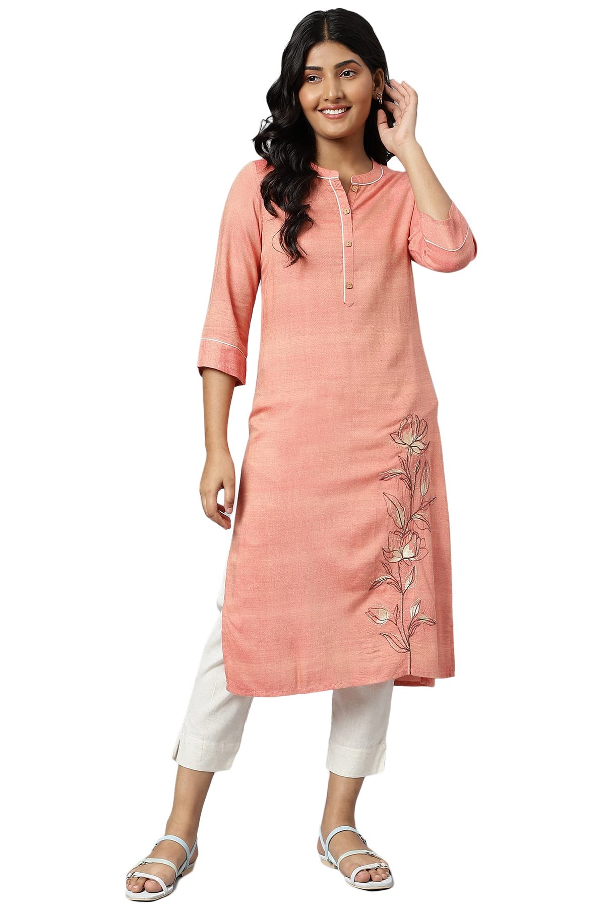 Aurelia Women Carrot Rayon Geometric Yarn Dyed Straight Kurta_22Aua13572-702883_Xl