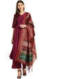 ANNI DESIGNER Women's Cotton Straight?urta with Palazzo (GSHK115)