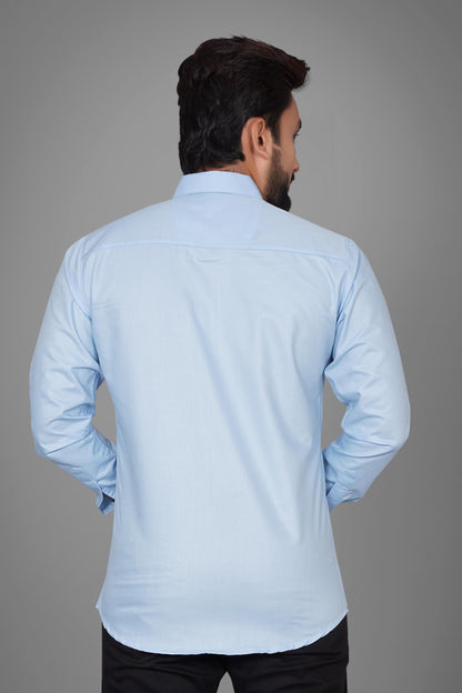 Besix Full Sleeve Blue Formal Shirt For Men Cotton Regular Fit Casual - Pure Premium Branded Shirts For Men Formal Stylish Slim