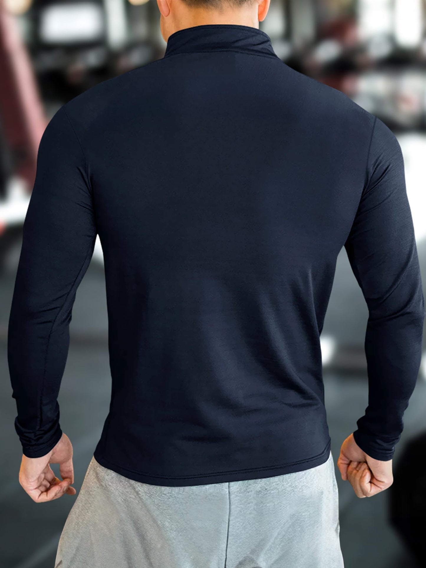 Noble Monk MenS Active Wear Regular Fit T Shirt |Full Sleeves |Casual Sportwear T-Shirt For Men Navy Blue