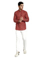Vardha MenS Cotton Printed Short Kurta With Comfortable Fit And Simple Style And Regular Look | Kurta For Men Maroon
