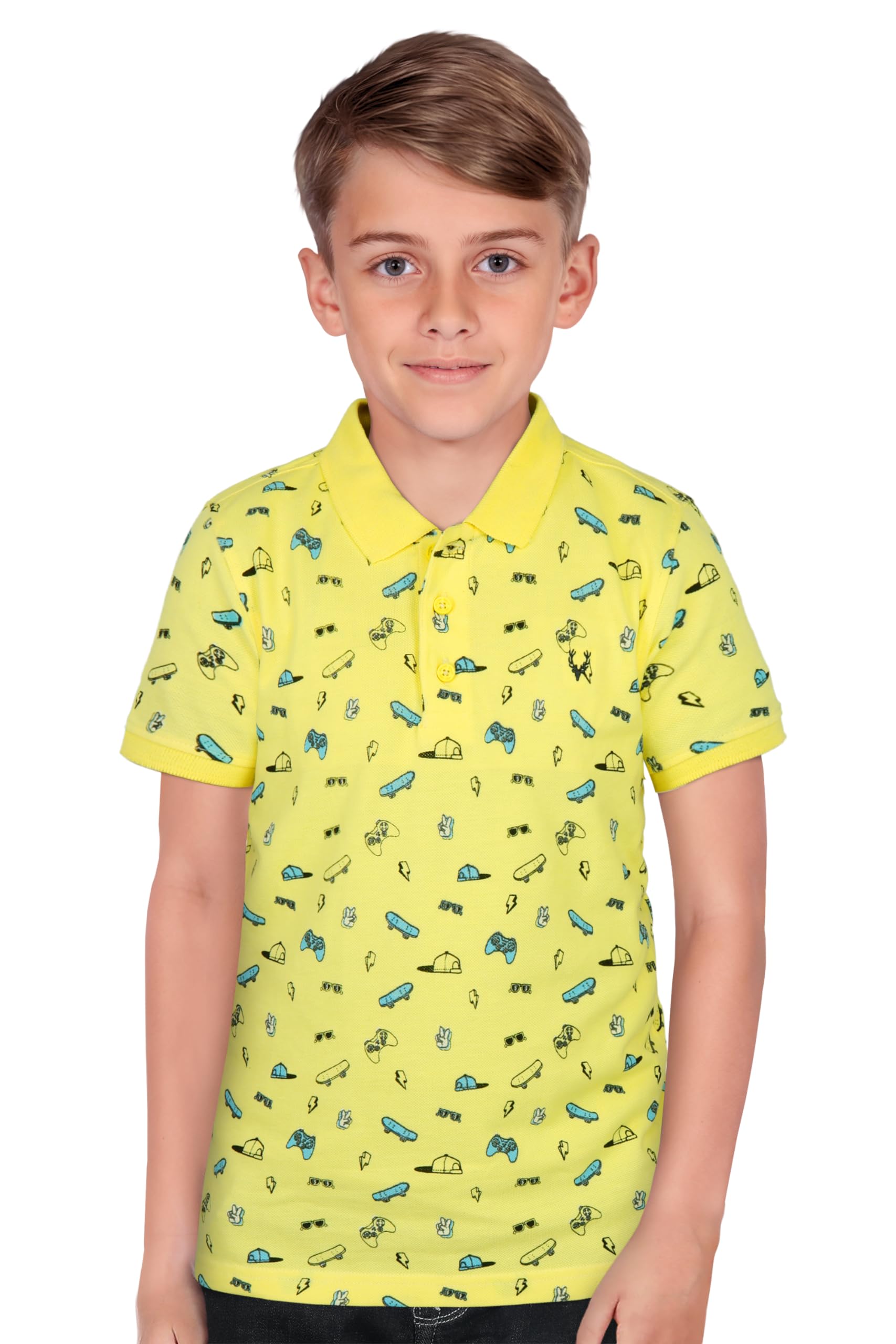 Allen Solly Boys Regular Fit Printed Casual Polo Neck Polo Shirt