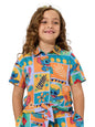 The Souled Store Lilo & Stitch: Pineapple Girls Young Girls Short Sleeves Collared Neck Button Front Multicolor All Over Printed