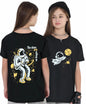 Uniplanet Store GirlS Cotton T Shirt With Round Neck Half Sleeves Graphic Printed Space Theme Regular Fit And Standard Length B