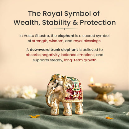 Astrotalk Shri Swarna Gajraj Idol | Vastu Elephant Idol for Strength, Wisdom & Financial Stability | Aesthetic Home Decor for Living Room & Office | Good Luck Gift for Man & Woman