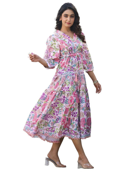 Greciilooks WomenS Rayon Casual Knee-Length Western Dress Pink