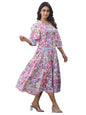 Greciilooks WomenS Rayon Casual Knee-Length Western Dress Pink