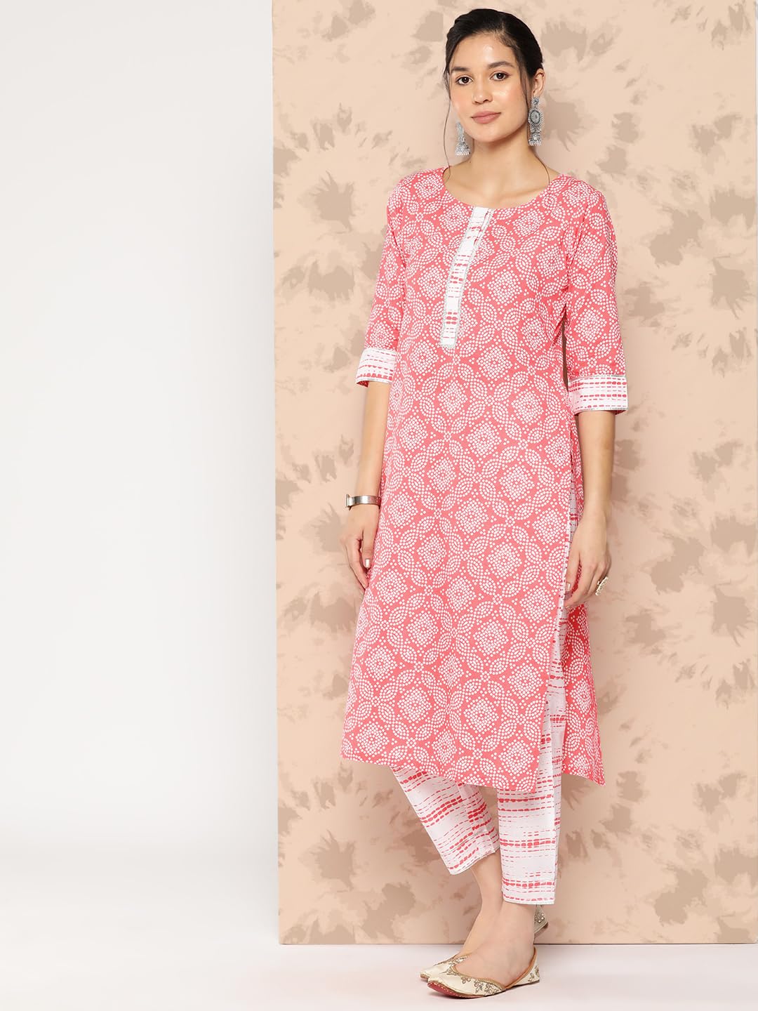 Libas WomenS Pure Cotton Kurta Sets (34226_Peach