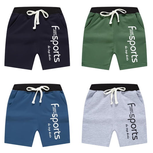 Kyda Kids 100% Cotton Printed Regular Fit Shorts For Boys (Pack Of 4) Multicolour