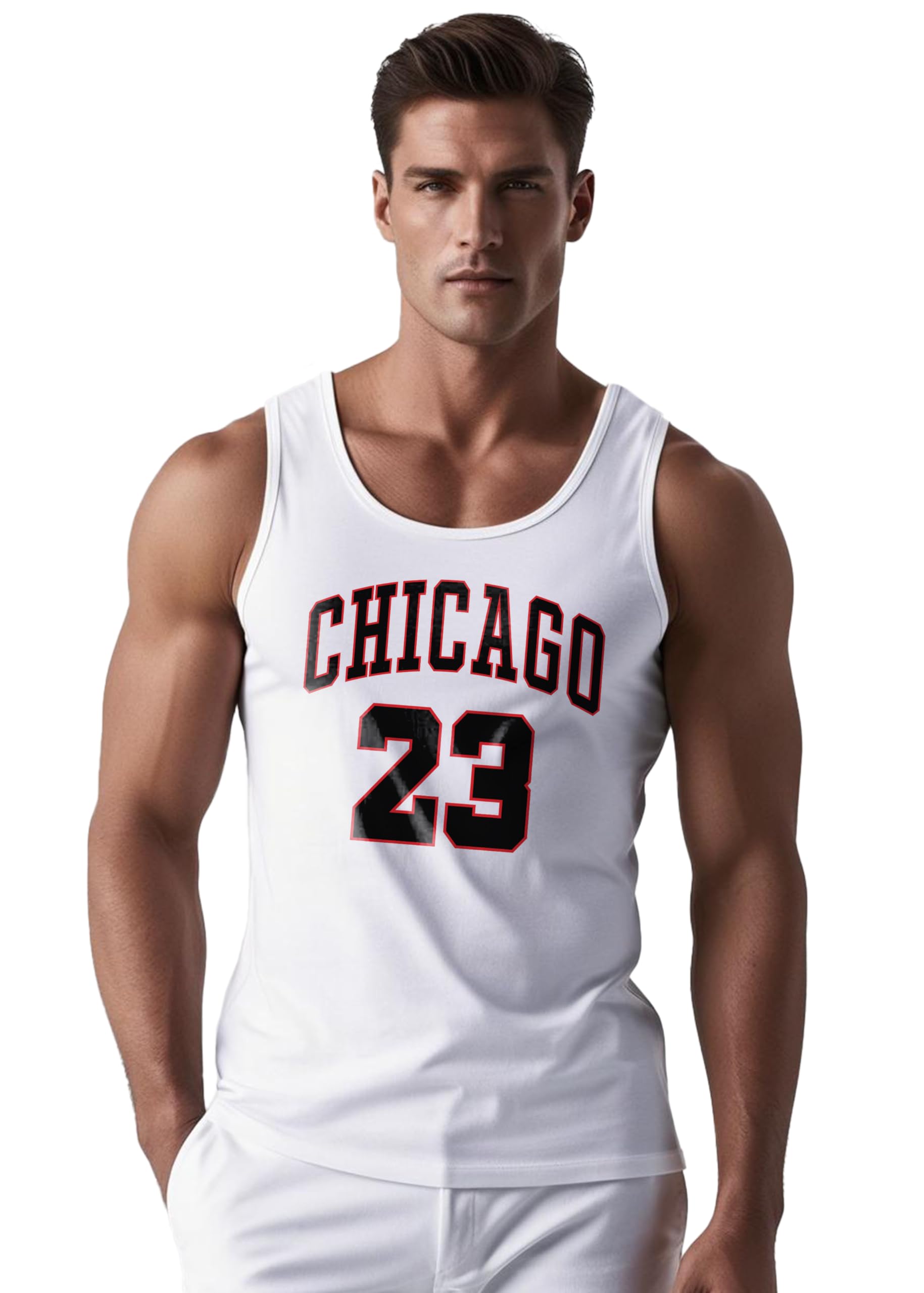 Peppyzone Mens Printed Regular Fit Vest (TT-Bulls23-891_White3