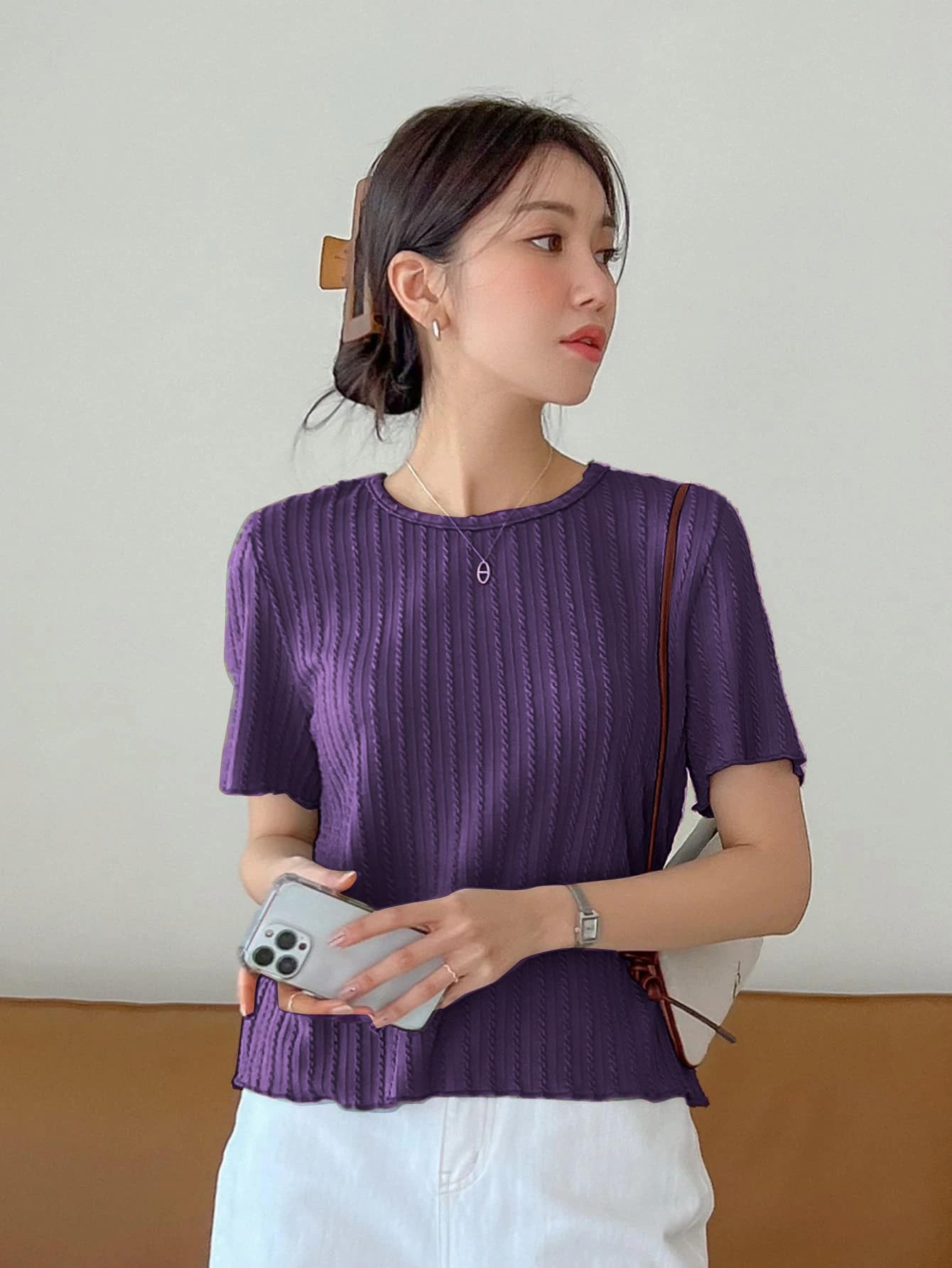 Wedani Solid Regular Fit Jeans Korean Western Tops for Women Stylish