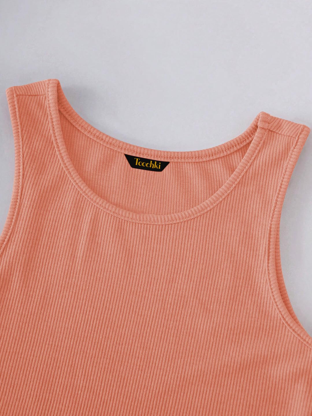 Toochki Tops for Woman | Spandex Top | Crop | Short | Western | for Jeans | Sleeveless | Stretchable | Dark Orange