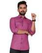 Besix MenS Red Cotton Blend Full Sleeve Shirt For Man With Tailored Fit Spread Collar And Standard Length - Formal Stylish Wear