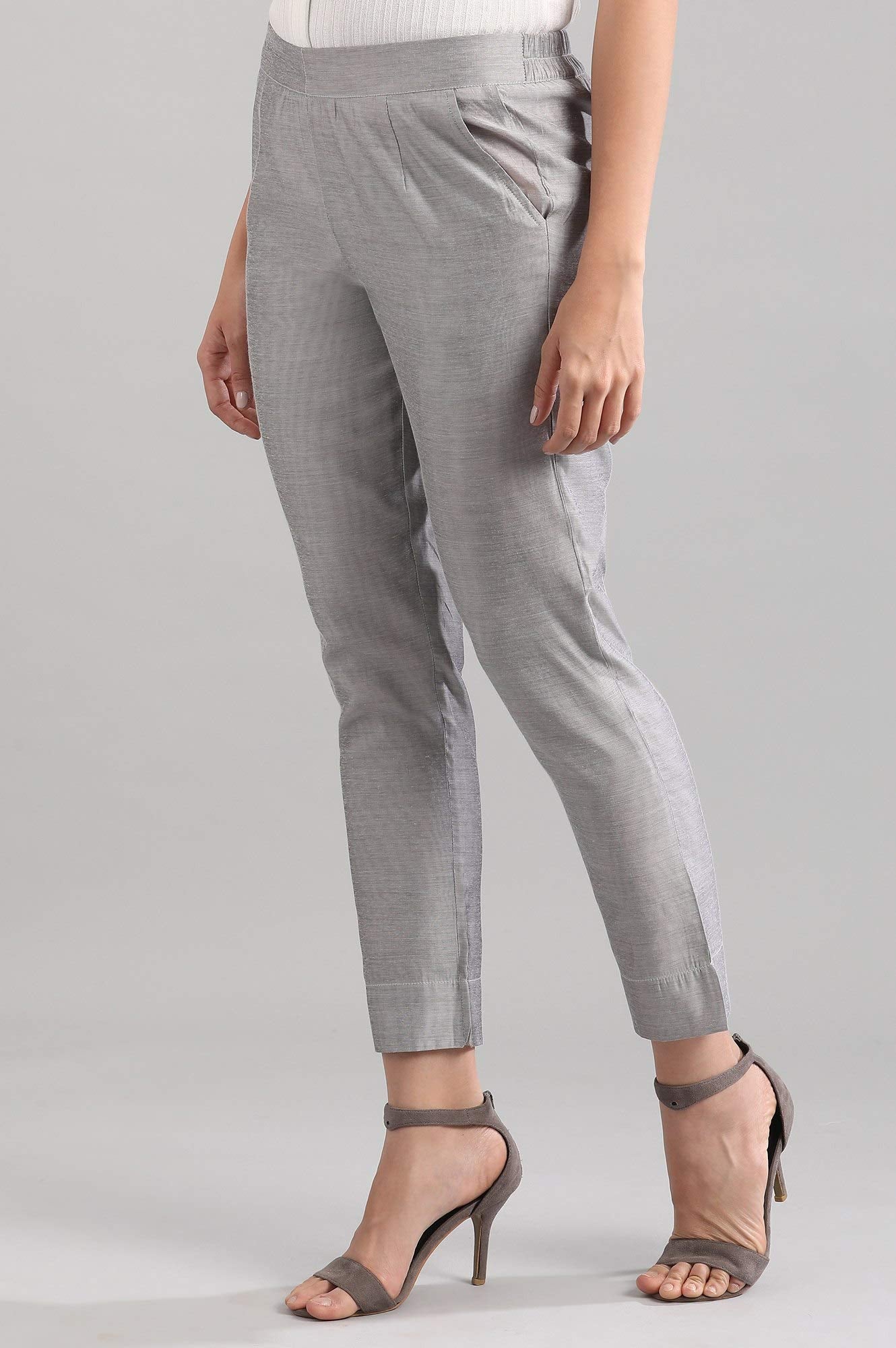 Aurelia Womens Multi-Color Solid Regular Trousers