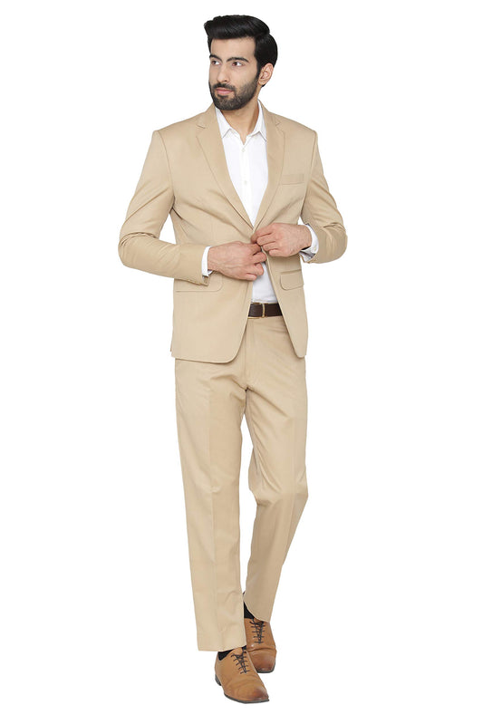 WINTAGE Mens Polyester Cotton and Evening 2 Pc Suit : Beige