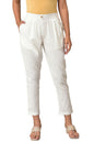 Aurelia White Solid Cotton Parallel Ethnic Bottomwear