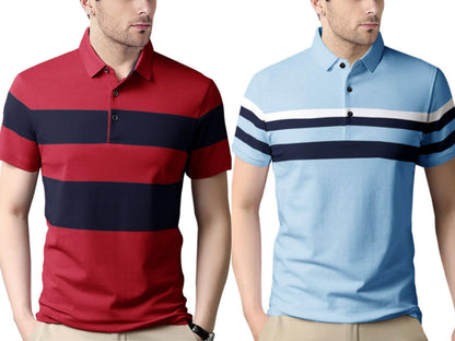 Noble Monk MenS (Combo Pack Of 2) -Regular Fit Polo T Shirt |Half Sleeves |Collar Tshirts |Casual Tshirt
