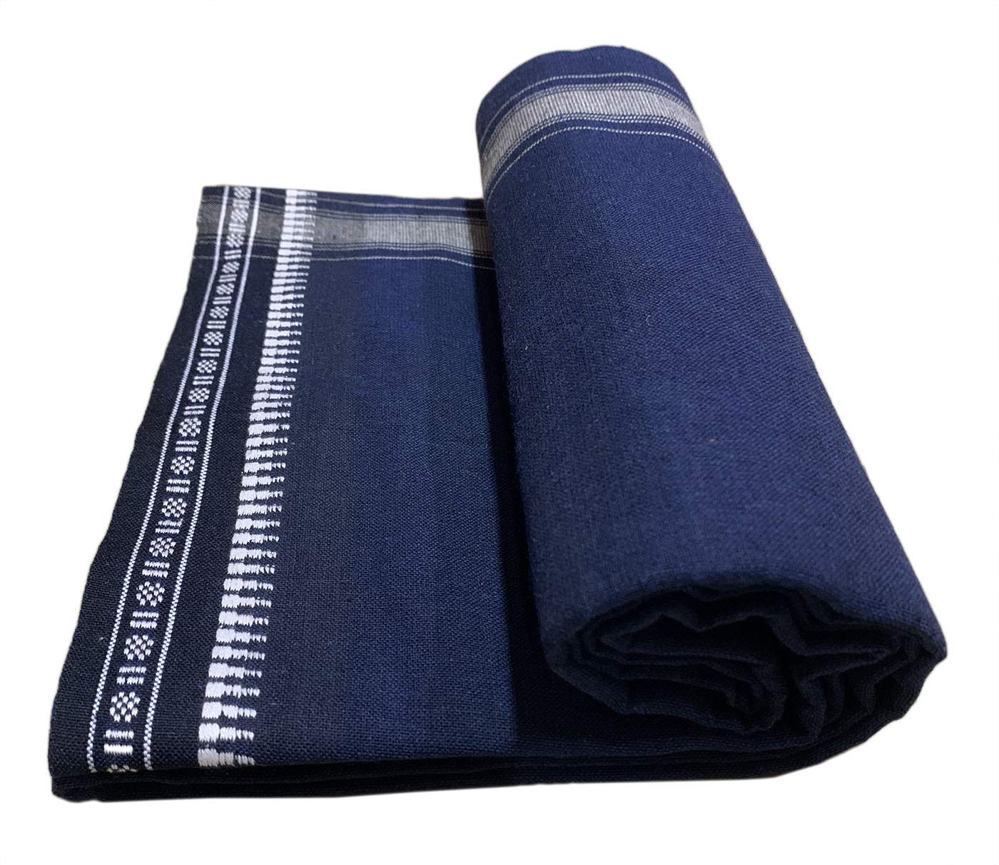 Prakasam Cotton Mens Colour Thalapathi Border Single Dhoti/Size1.28X2.00 Mtrs/Combo Pack Of 2 Dhoties