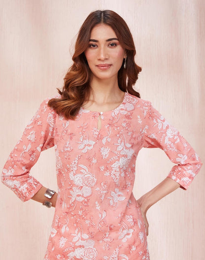 Fabindia WomenS Cotton Printed Slim Kurta (1037318Pink_Pink