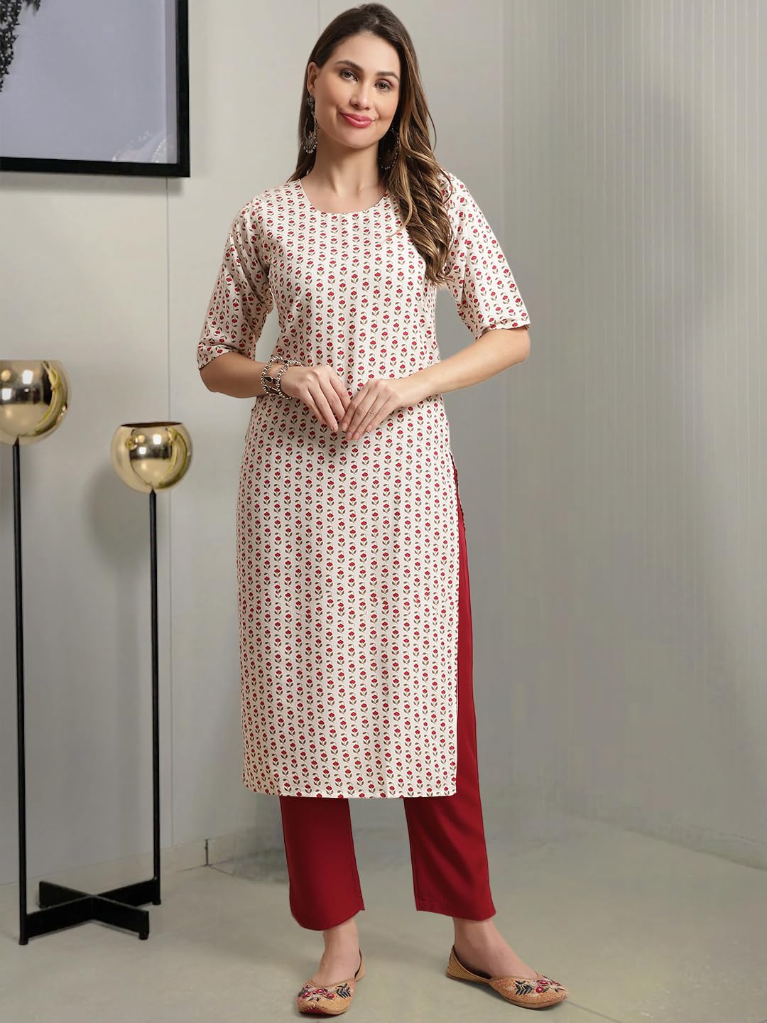 Tee Projekt Crepe Printed Kurta & Pant Set For Women Ethnic Wear Casual Wear Kurta Set