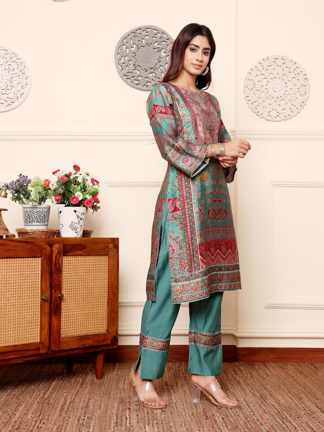 Varanga WomenS Chanderi Regular Fashion Vest (Vset21320_Blue