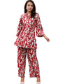 Shienzy Stylish Printed Cotton Blend Co Ord Set For Women || Casual & Festive Indo-Western Outfit || Kurta Pant Set (1594Shz_Mrn