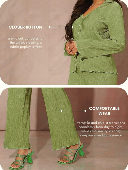 GRECIILOOKS Co Ord Set for Women | Co Ord Set for Women Stylish | Textured Co Ord Set for Women | Travel Co Ord Set for Women |