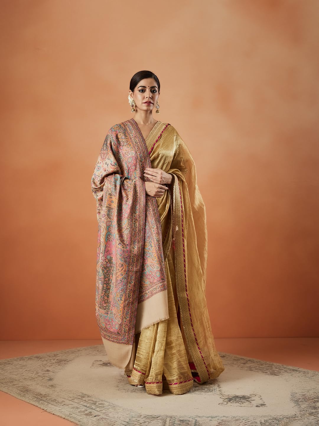 Pashmoda Women Khushnuma Kaani Wool Blend Kashmiri Shawl (Size: 101X203 CM)