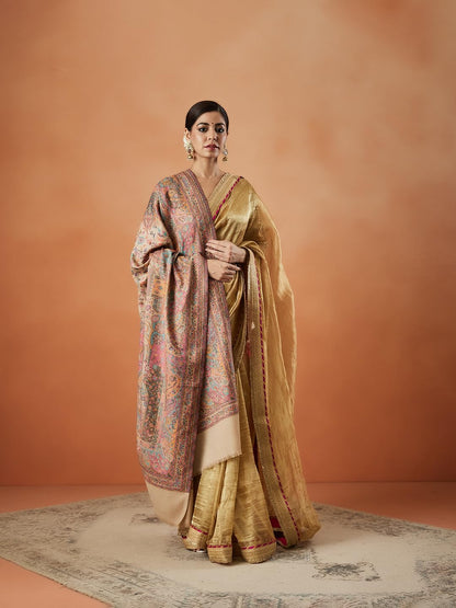 Pashmoda Women Khushnuma Kaani Wool Blend Kashmiri Shawl (Size: 101X203 CM)