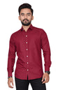 Besix MenS Cotton Blend Solid Shirt With Spread Collared Full Sleeve Button Closure Curved Hem Straight Length And One Pocket |