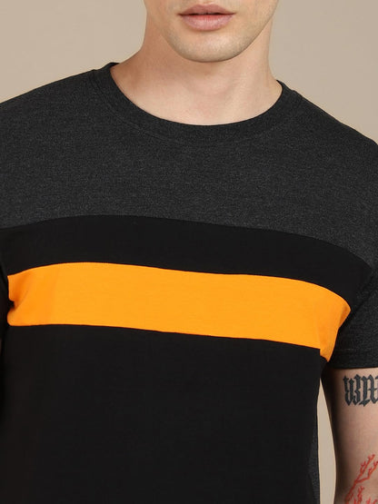 Dennis Lingo MenS Cotton Black Solid Crew Neck T-Shirt
