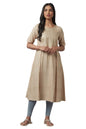 W for Woman Almond Beige Sequin Work Kurta
