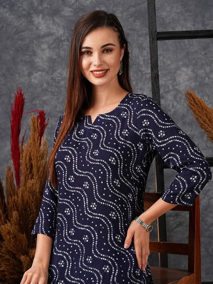 ANNI DESIGNER Women's Rayon Blend Printed Co-Ord Set