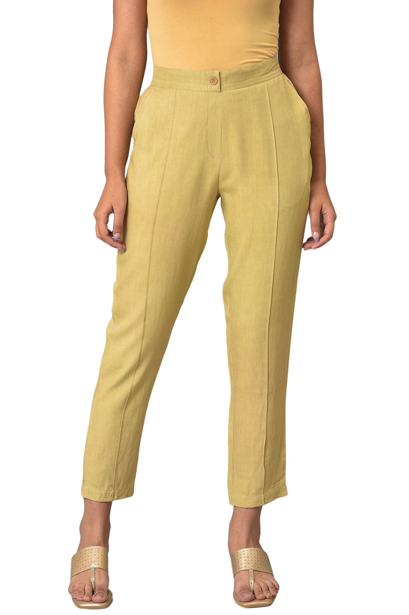 Aurelia Pure Cotton Strechable Trouser For Women | Ankle Length Trouser For Women | Pure Cotton Trouser For Women | Pants For Wo