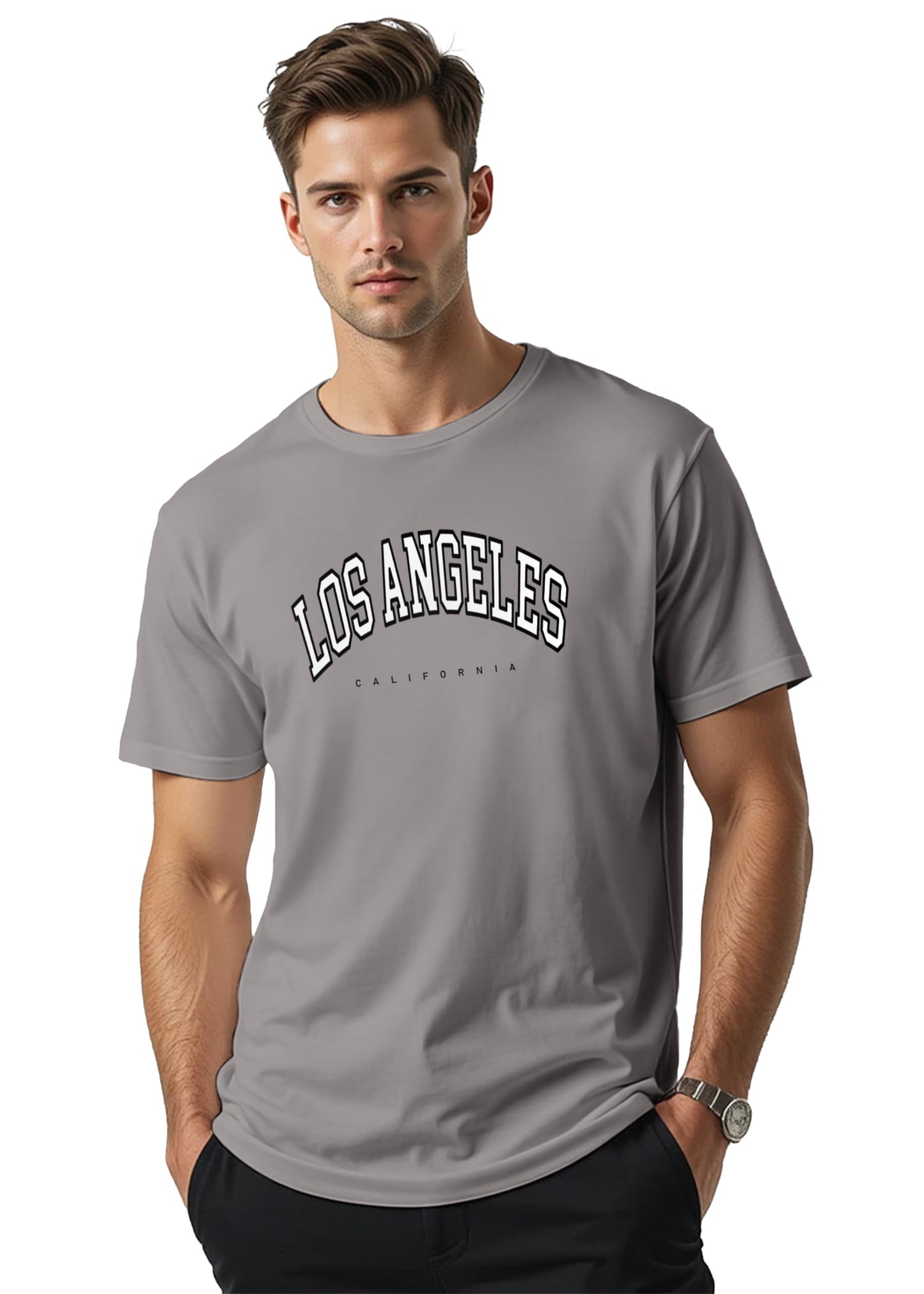 Peppyzone Mens Regular Fit T-Shirt (PZ-Trendy-1210_Grey5