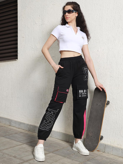 Hubberholme Women Black Smart Casual Summer Cotton Regular Fit Solid Trousers_29