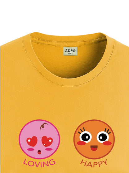 ADRO T Shirts for Boys & Girls || Emotions of Smiley Printed T-Shirt || Ages 3-14 || 100% Cotton Round Neck Tshirt for Boys & Gi