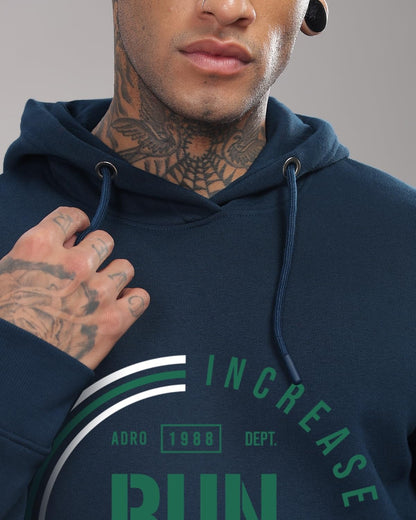 ADRO Men's Cotton Neck Hooded Sweatshirt (H24-FAST-SB_Teal