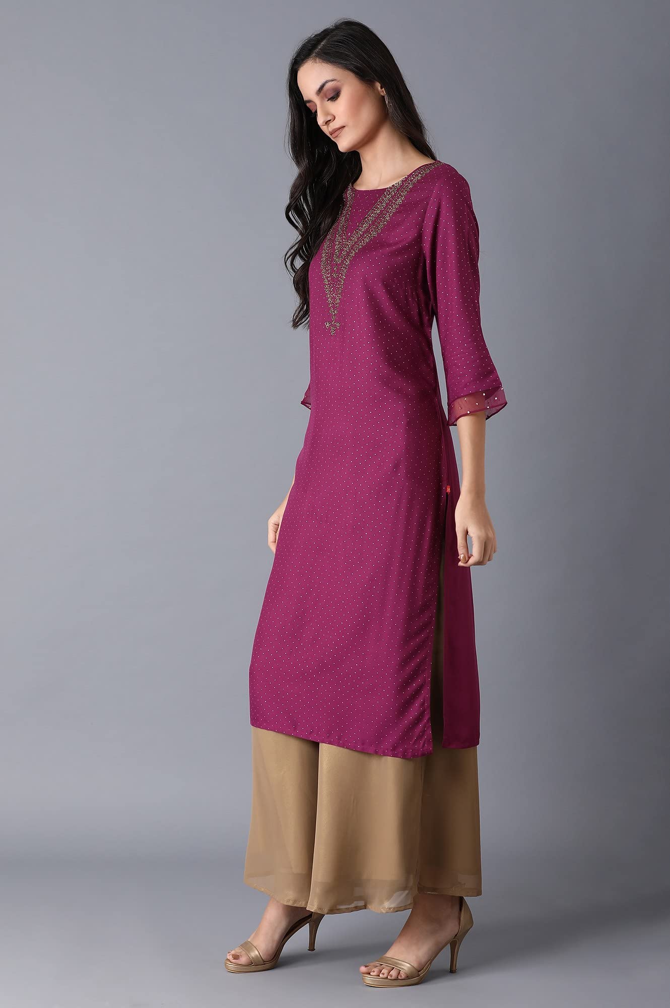 W For Woman WomenS Viscose Regular Kurta (22Few14107