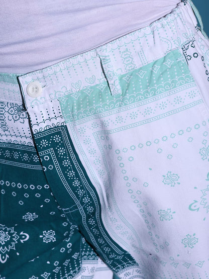 The Indian Garage Co Men Slim Fit Heritage Print Mid-Rise Shorts