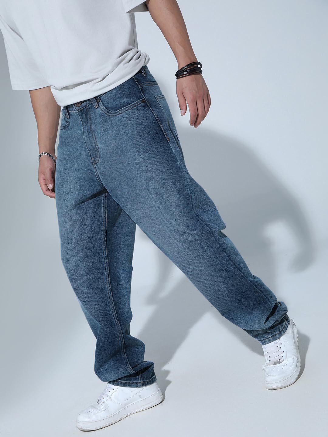Hubberholme Men Blue Cotton Straight Fit Casual Jeans