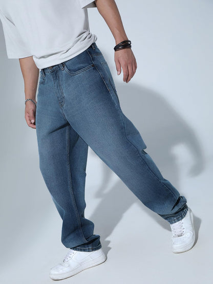 Hubberholme Men Blue Cotton Straight Fit Casual Jeans