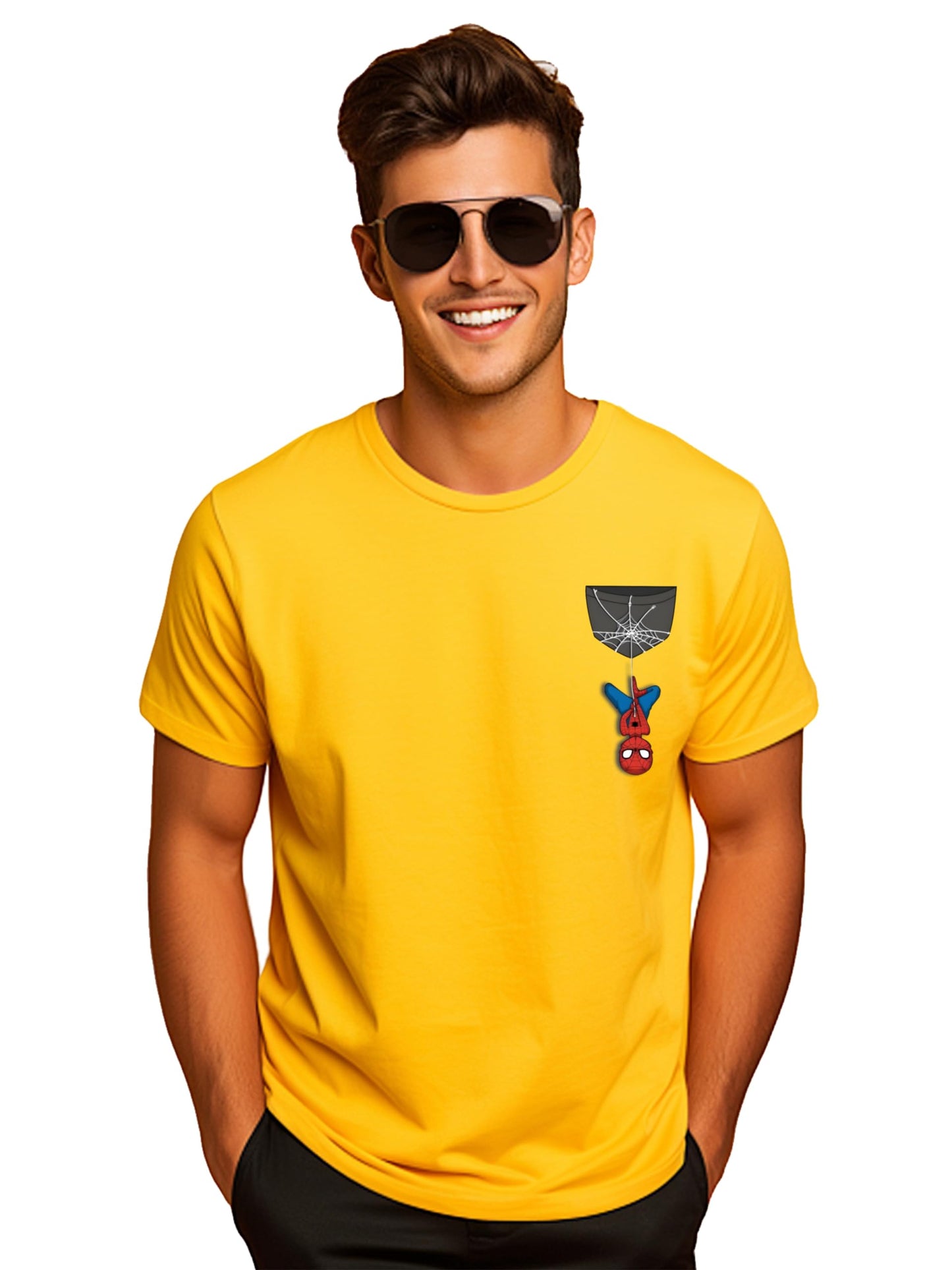 ADRO Tshirt for Men | Anime T Shirt for Men | 100% Cotton Tshirt | Graphic Printed T-Shirt | Chest Printed Tshirt | Spiderman Ts
