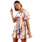 Campus Sutra Women Floral Print Tiered Mini Dress(Suaz_Cswssdr259_Xl) White