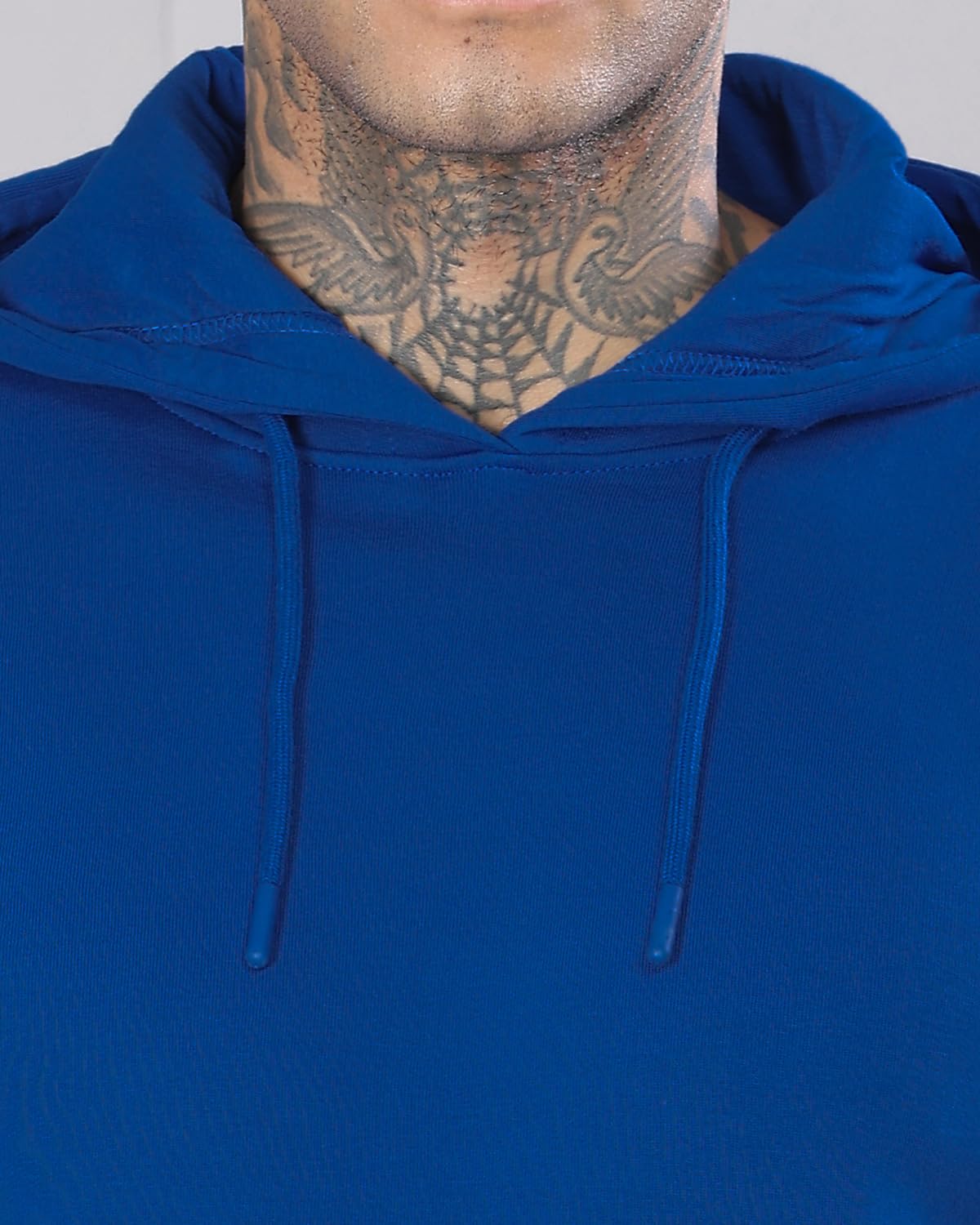 ADRO Mens Cotton Neck Hooded Sweatshirt (H24-M-PLN-RB_Royal Blue