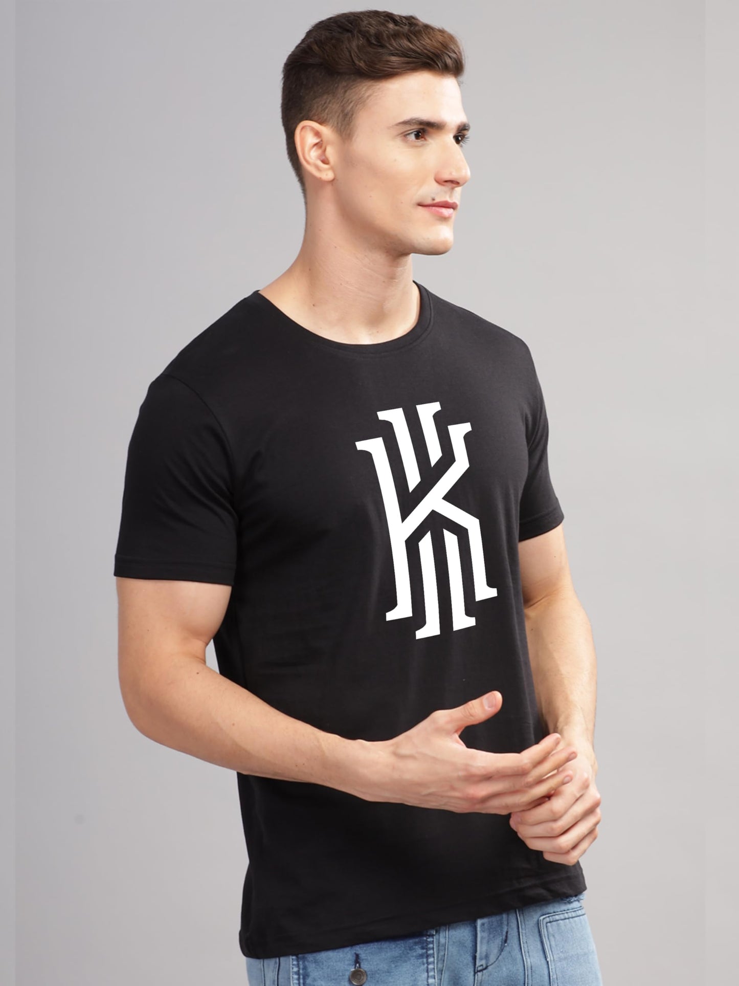 ADRO Mens Printed T Shirt - Premium Cotton Graphic Printed Tshirt - Black T-Shirt - RN24-KOBE-BL