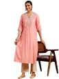 Libas WomenS Silk Straight Kurta (G2745_Peach