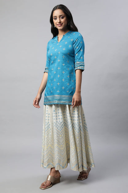 Blue Light Festive Ethnic Kurta Set